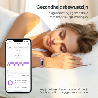 Huvox Stappenteller Horloge Roze