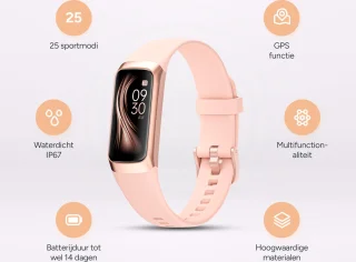 Huvox Stappenteller Horloge Roze