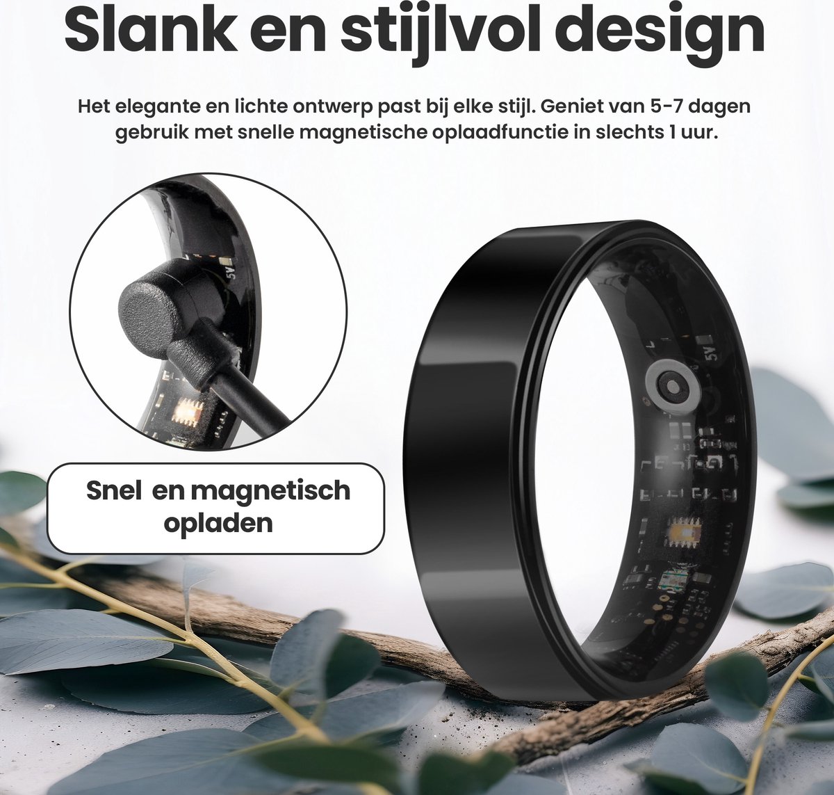 Saaf Smart Ring Maat 10 Zwart