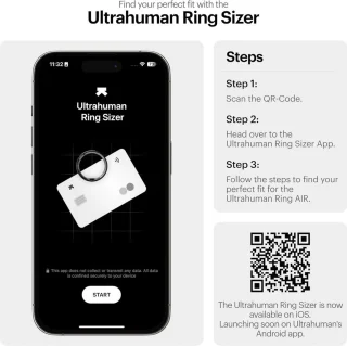 Ultrahuman Ring Air Smartring Maat 5 Aster Black