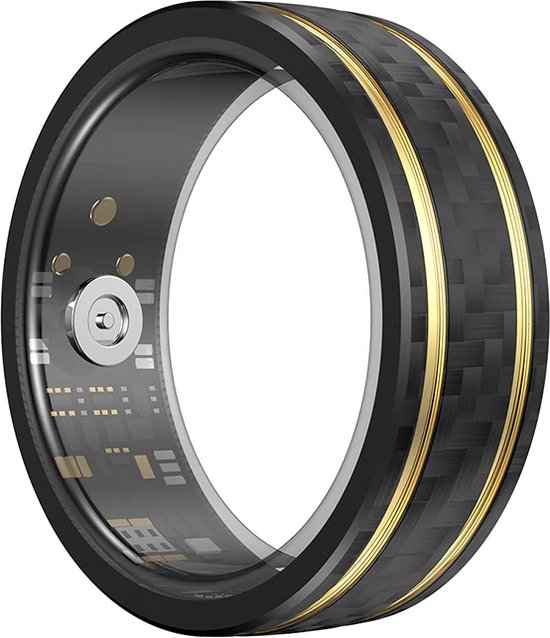 WizBay Premium Select Aluminium Bi-Color Carbon Fiber Smart Ring Goud Zwart #08 review
