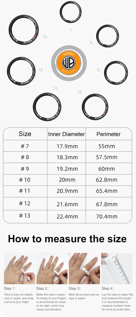 Wat vinden we goed aan de WizBay Premium Select Aluminium Smart Ring #12 Dark Grey
