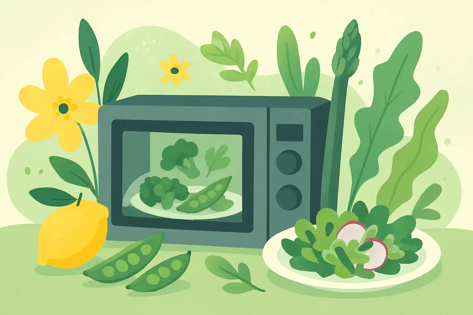 Lente in de combimagnetron: snelle, lichte en groene gerechten voor het voorjaar