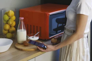 Magnetron met Grill en CRISP-Functie, 25 Liter, Vrijstaand, Vintage Stijl, 900W