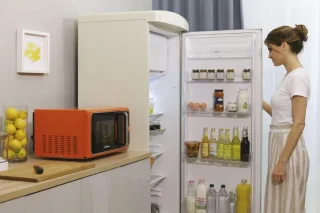 Magnetron met Grill en CRISP-Functie, 25 Liter, Vrijstaand, Vintage Stijl, 900W