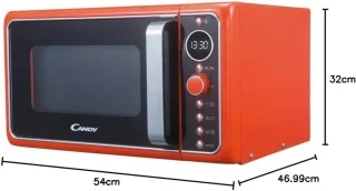 Magnetron met Grill en CRISP-Functie, 25 Liter, Vrijstaand, Vintage Stijl, 900W