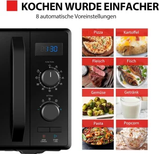 3-in-1 Magnetron met Grill en Combinatiefunctie - 23L - 900W - Energiebesparend