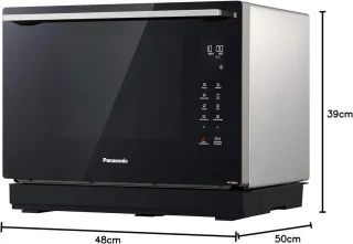 4-in-1 combi magnetron met stoomoven en heteluchtfunctie - 31 liter, zwart roestvrij staal