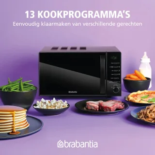 Brabantia BBEK1145DG Magnetron met Grillfunctie - Vrijstaand - 13 automatische kookprogramma's