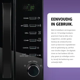 Brabantia BBEK1145DG Magnetron met Grillfunctie - Vrijstaand - 13 automatische kookprogramma's