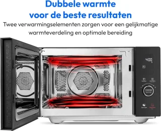 Magnetron met grill en heteluchtfunctie 25 liter - 900 watt - 11 programma's
