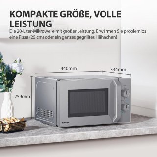 Wat vinden we goed aan de Magnetron met gril en combifunctie, 20L, 1000W