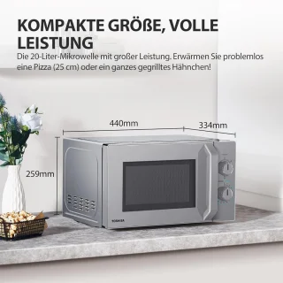 Magnetron met gril en combifunctie, 20L, 1000W
