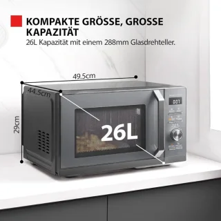 Combi magnetron - magnetron - combi magnetron vrijstaand - combimagnetron vrijstaand - combimagnetron inbouw - combi oven - combi magnetron inbouw - combimagnetron - Heteluchtoven - 26 Liter