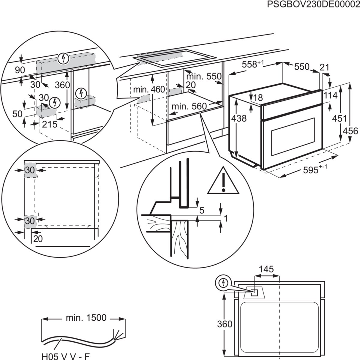 AEG 5000 serie OO5NK40WB Inbouwoven Combimagnetron 41L