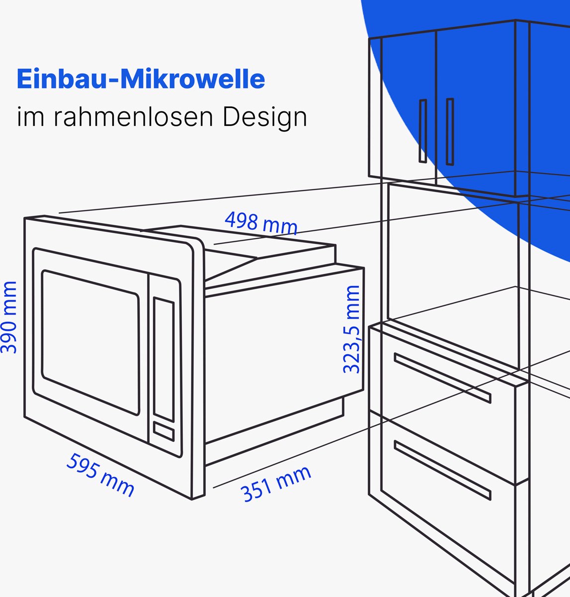 Bomann MWG 3001 H EB Inbouwmagnetron 25L Zwart
