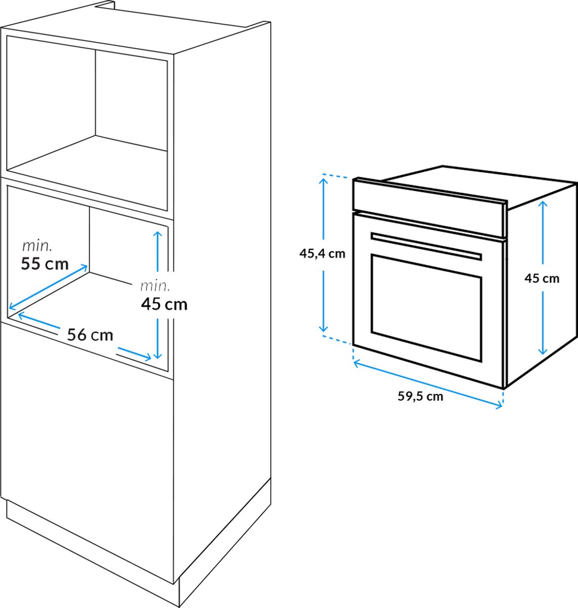 CENDO COM72L-T&K Combi Oven 60 cm Zwart