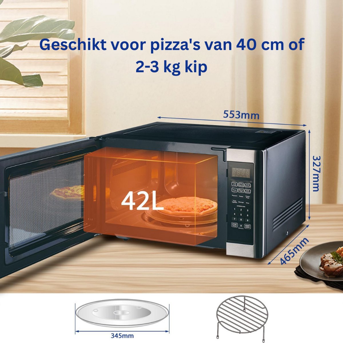 Combi Magnetron Vrijstaand met Heteluchtoven