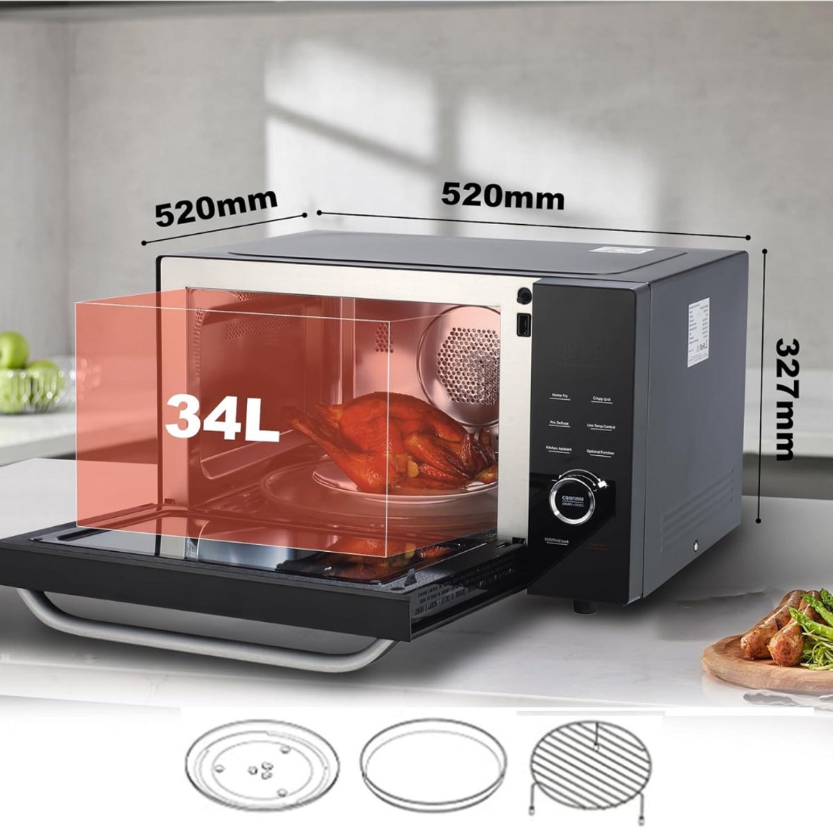 Combi Magnetron Vrijstaand Met Heteluchtoven