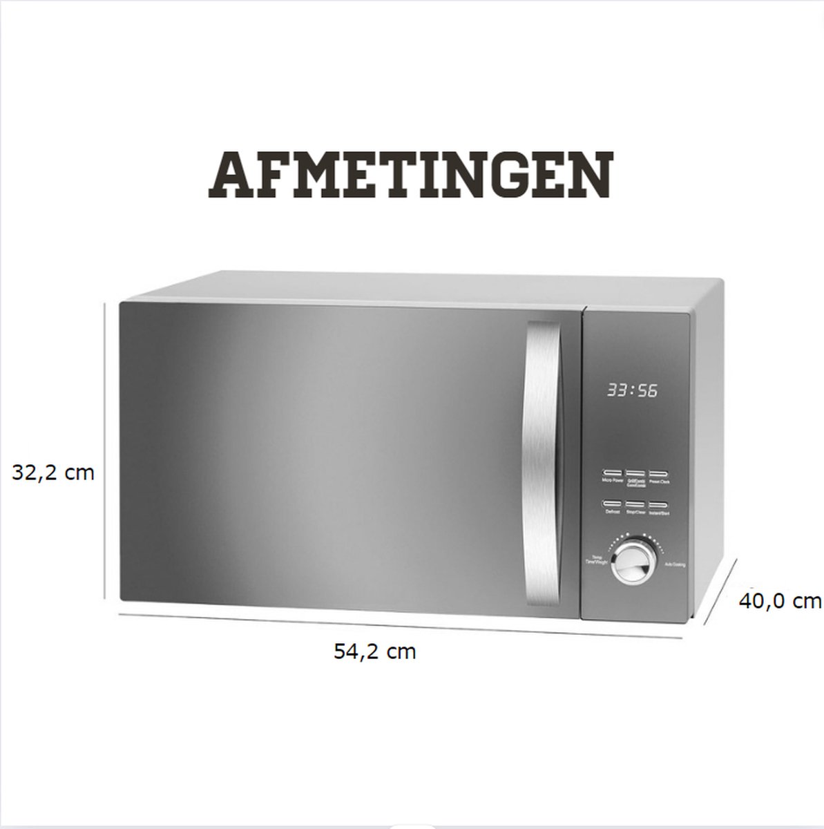 Combimagnetron vrijstaand 23L met hetelucht en grill