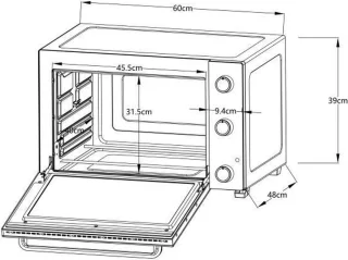 Continetal Edison CEMF60B3 elektrische mini-oven zwart
