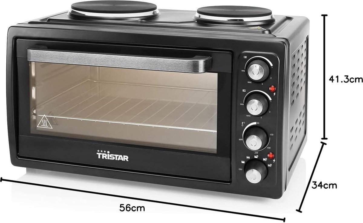 Convectieoven 38L met 2 kookplaten 3100W