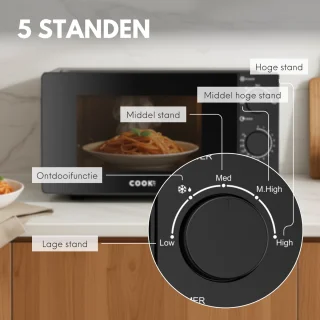 Wat vinden we goed aan de COOK-IT Vrijstaande Magnetron 20L Zwart