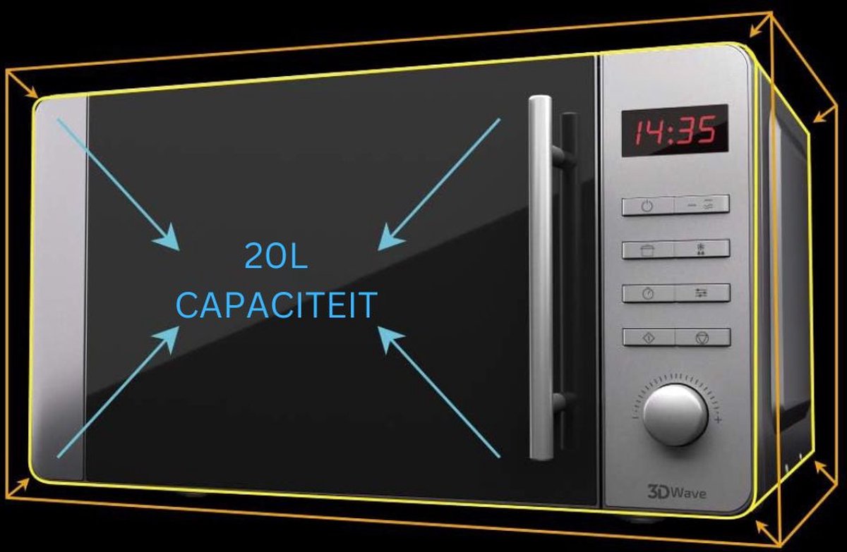 DailySupplies Combi Magnetron 700W Zwart Zilver