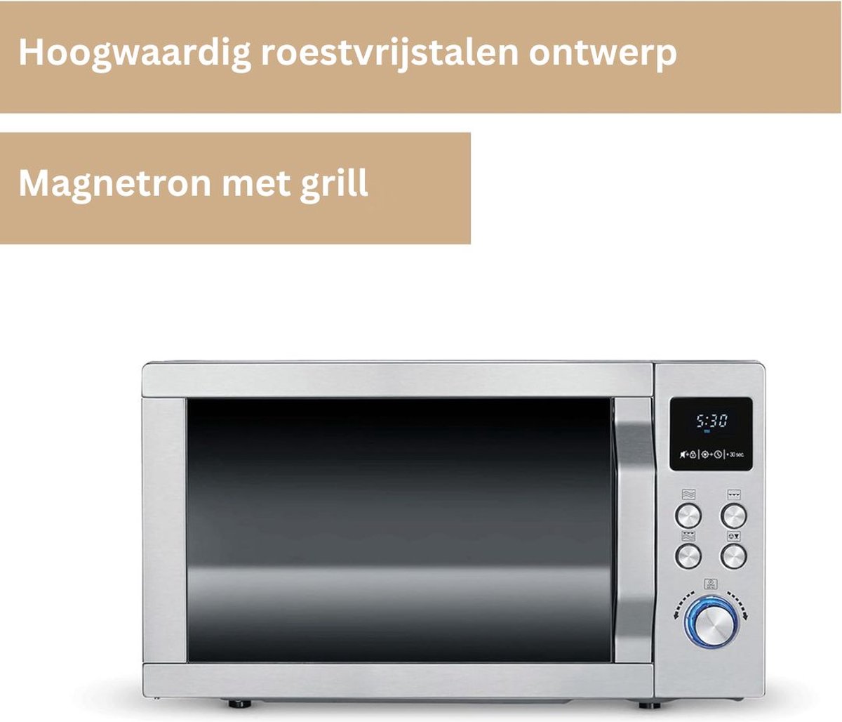 DailySupplies Combi Magnetron 800W Zilver Vrijstaand