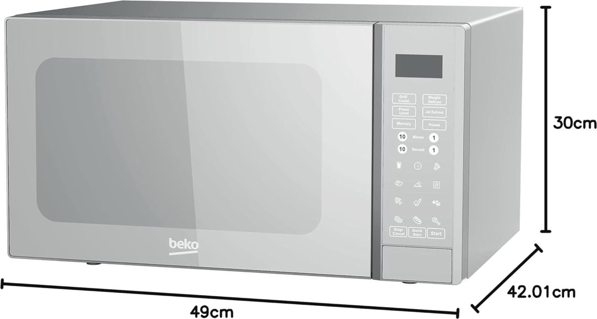 Digitale Magnetron 30L met Grillfunctie Zilver