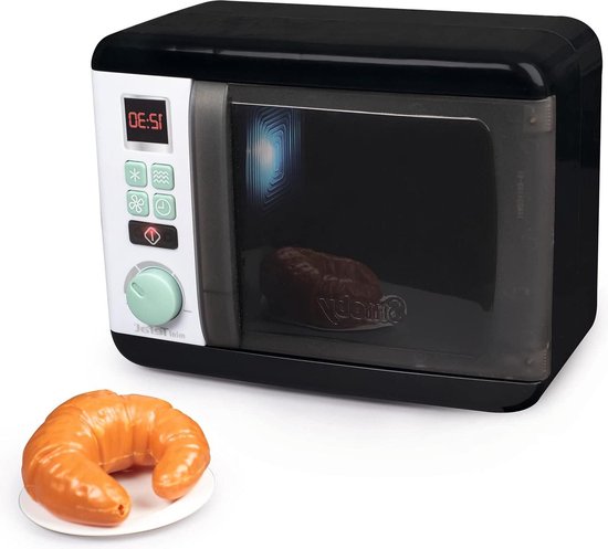 Realistisch speelplezier met de Elektronische magnetron zwart-wit 310598WEB