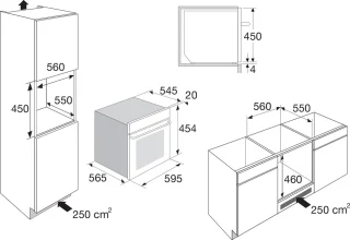 ETNA CM250ZT Combi Magnetron 45 cm Zwart Glas