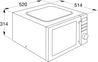 ETNA CMV334RVS Combi Magnetron Vrijstaand 34L Zwart