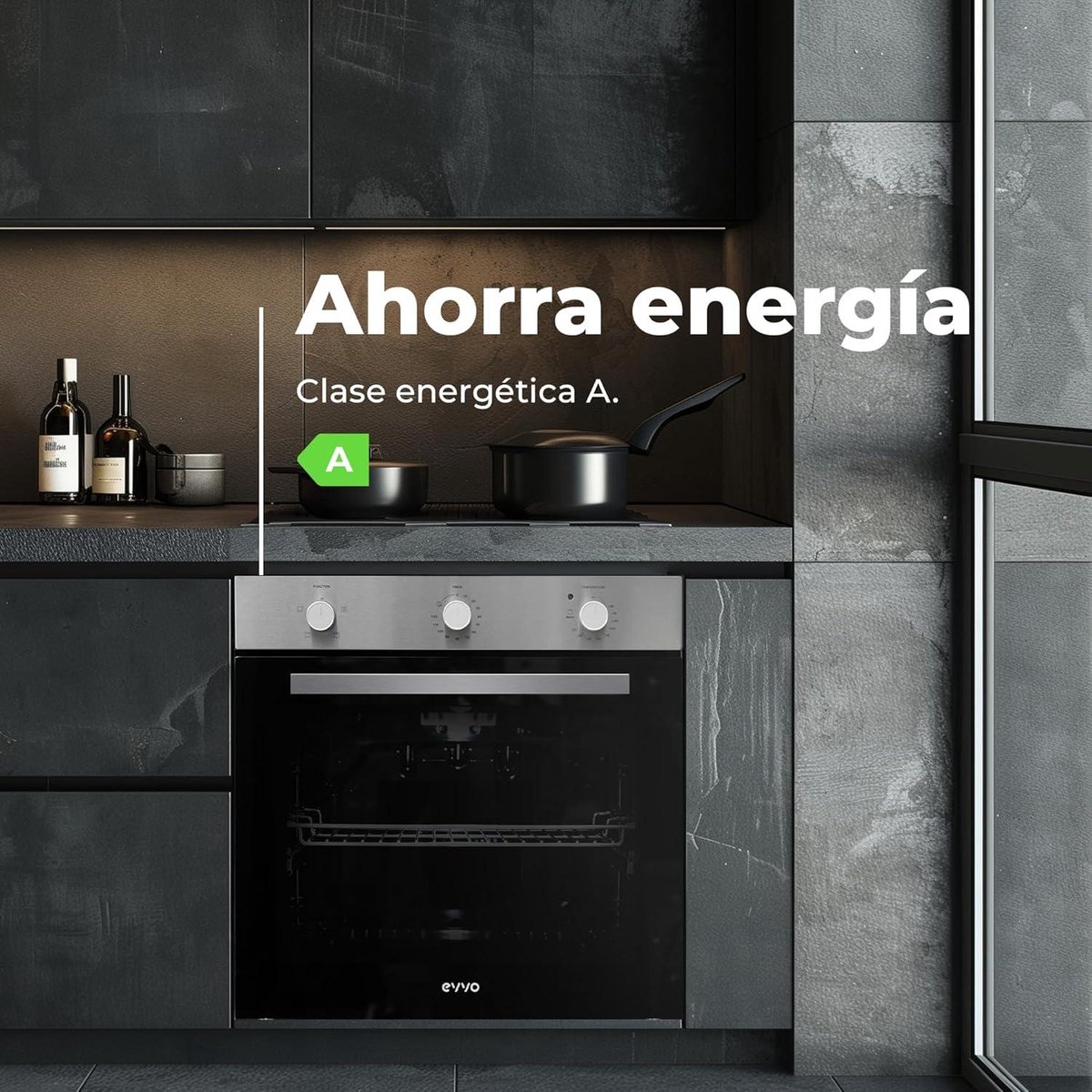 Inbouwoven H10 zwart 77L 2800W