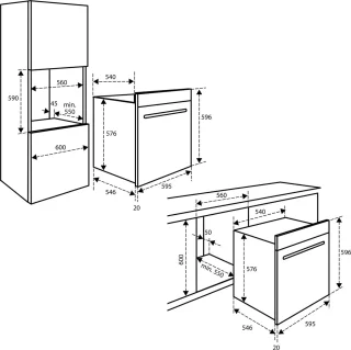 Inventum IMC6035RT Inbouw combi-oven 72L Zwart/RVS