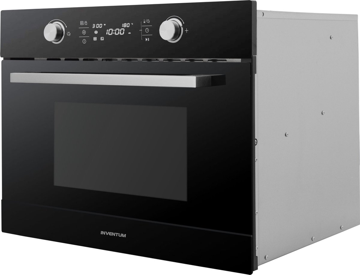 Wat vinden we goed aan de Inventum IMC6044GK Inbouw Combi-oven 44L Zwart/RVS