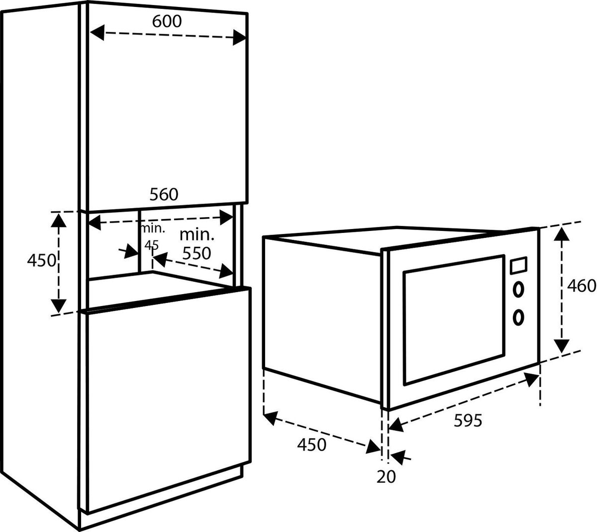 Inventum IMC6125F Inbouw combi-oven 25L RVS/Zwart