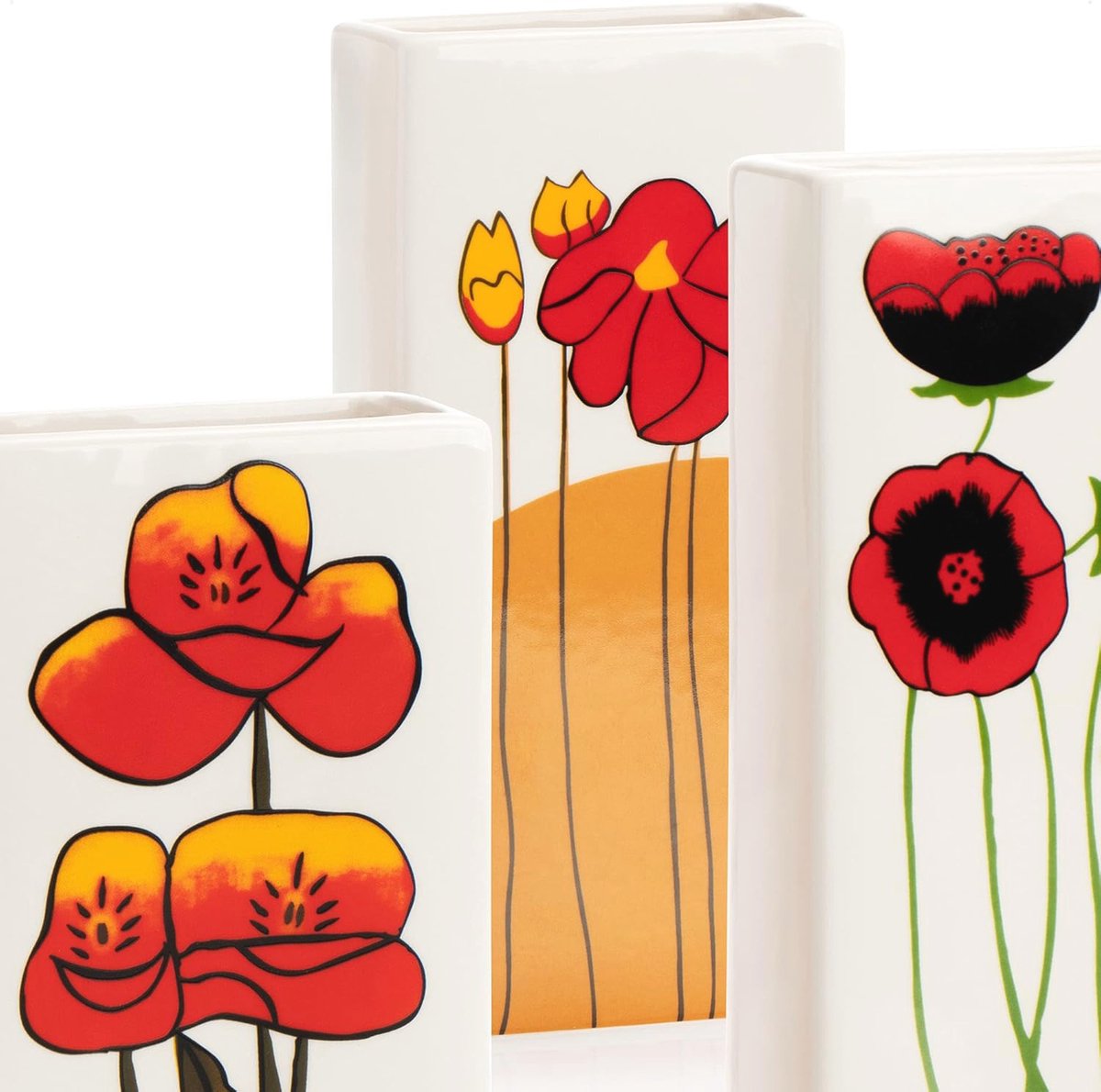 Keramische Luchtbevochtiger Bloemmotief 3-pack
