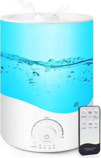 Compacte bevochtiger met 360° mondstuk en geurfunctie