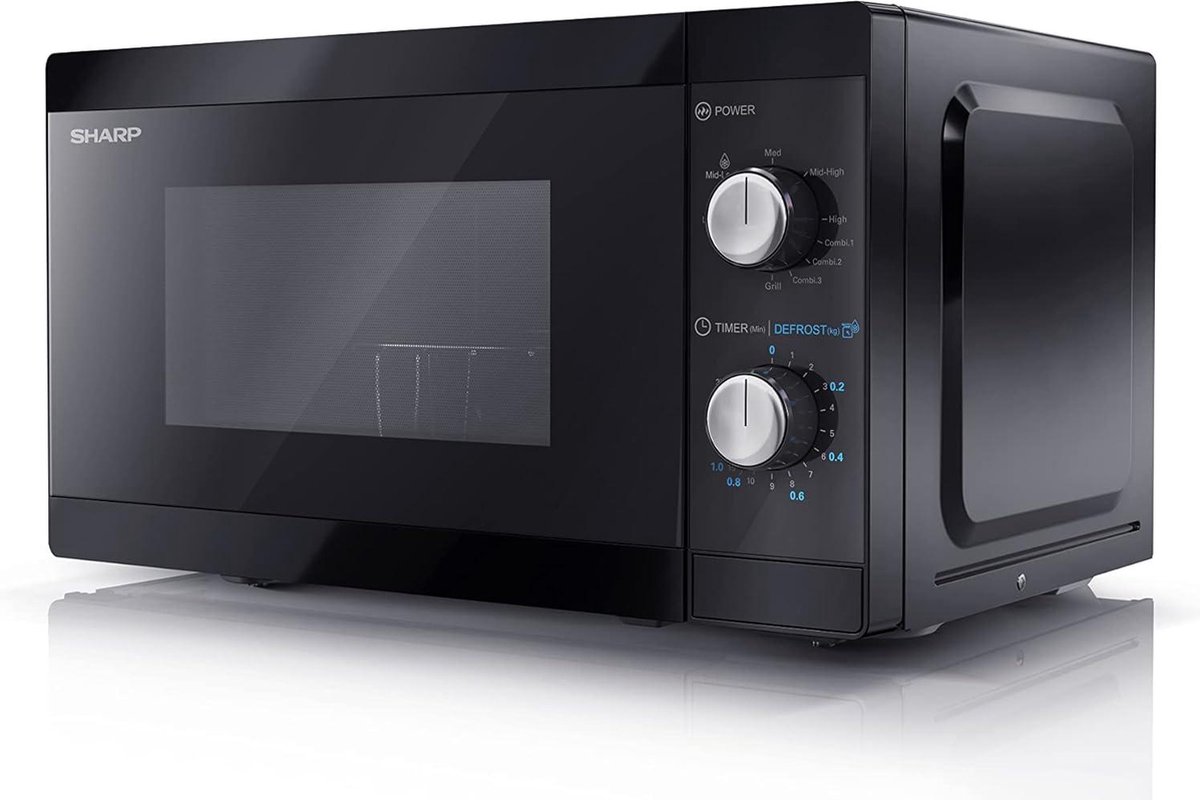 Magnetron 20L zwart met grill en draaiplateau 255mm