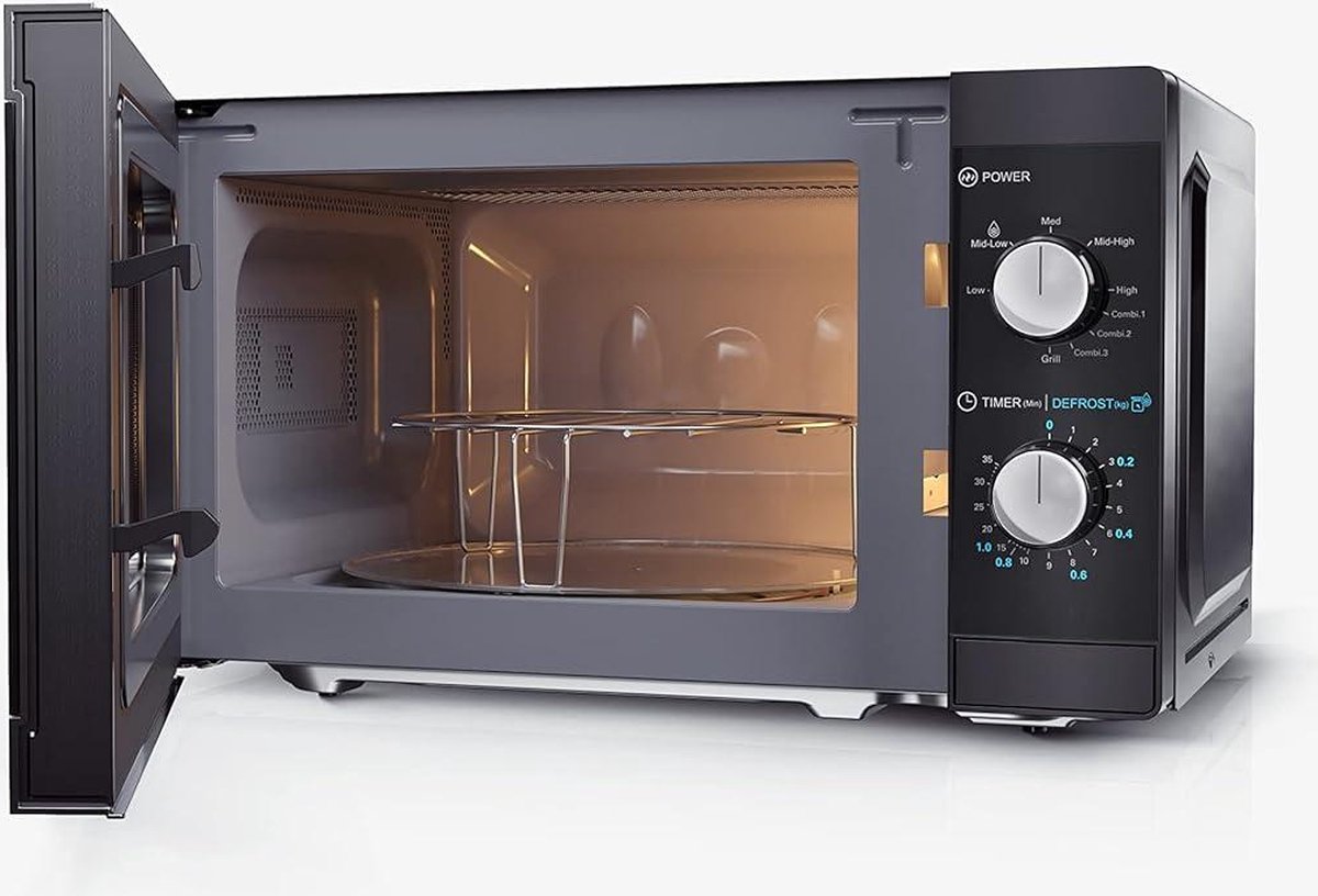 Magnetron 20L zwart met grill en draaiplateau 255mm