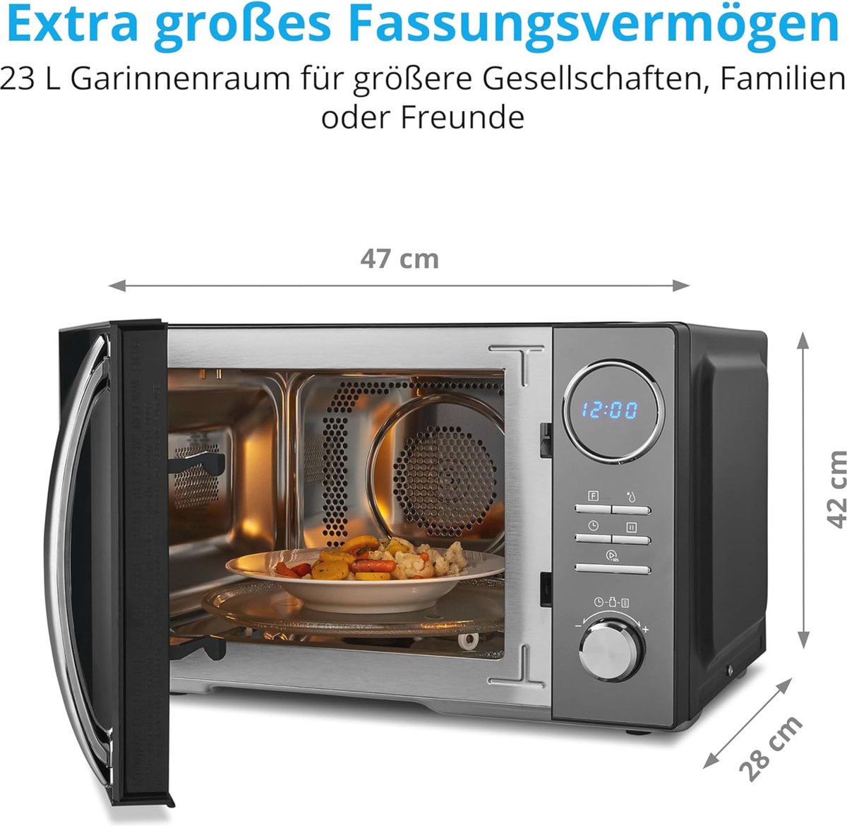 Magnetron 3-in-1 23L 900W met Grill en Hetelucht