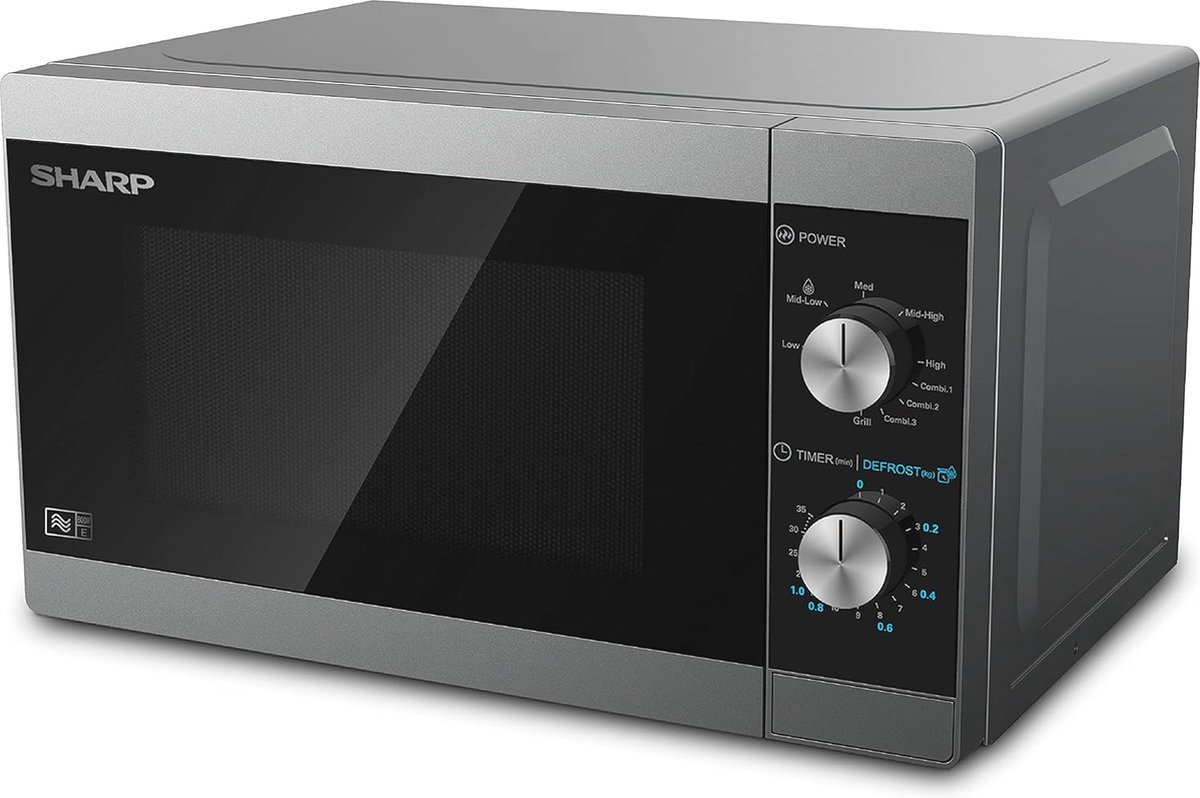 De Magnetron 800W met Grill 1000W Zilver in één oogopslag