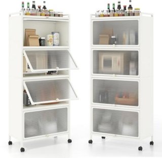 Ruimtebesparende rollende magnetron- en keukenopbergkast