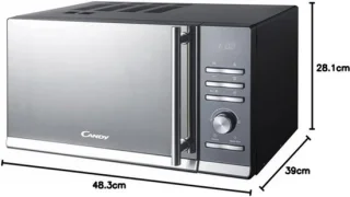 Magnetron met grill, 23 liter, zwart
