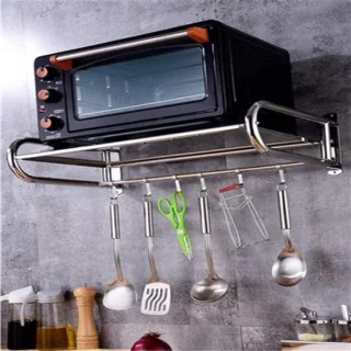 Magnetron oven rek 60 cm zilverkleurig