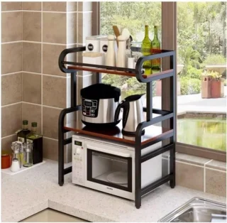 Magnetron Standaard - Keukenrek Oven - Keuken Organiseren - Verdikt Smeedijzer - Rechthoekig - A