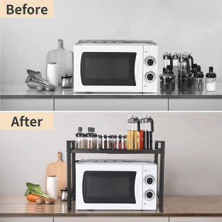 Wat vinden we goed aan de Magnetronhouder 2‑laags keukenrek – koolstofstaal