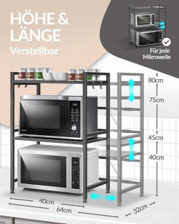 Wat vinden we goed aan de Magnetronrek Keukenrek Staand 3-laags