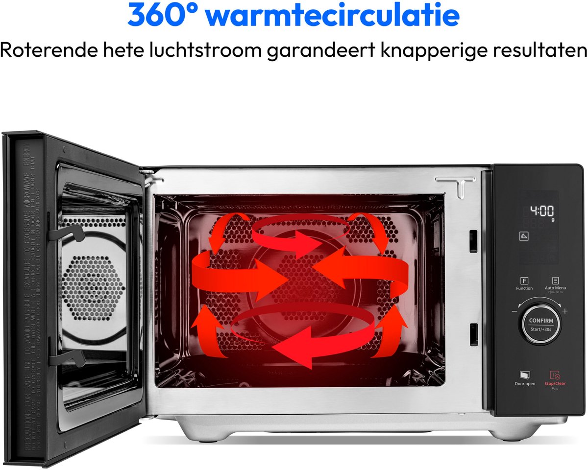 MEDION MD1204 magnetron met grill en heteluchtfunctie 25L RVS